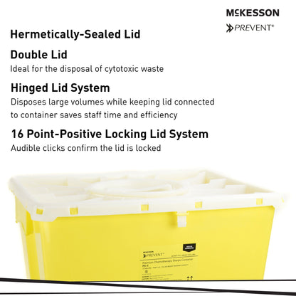 McKesson Prevent® Chemotherapy Sharps Container, 12 Gal.