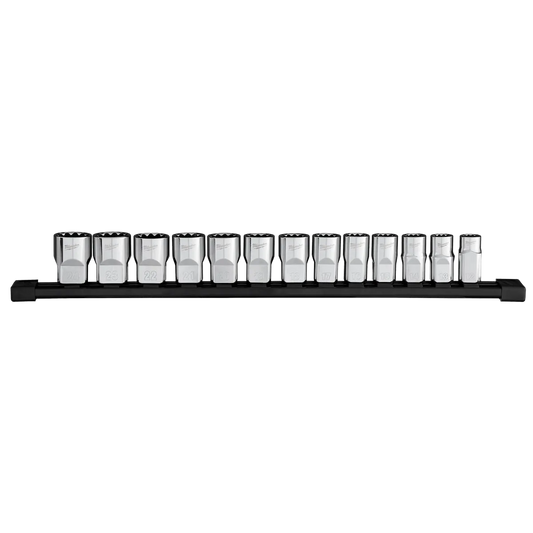 Milwaukee 13pc 1/2” Drive 12-Point Metric Socket Set 48-22-9522 | Chrome Vanadium Steel