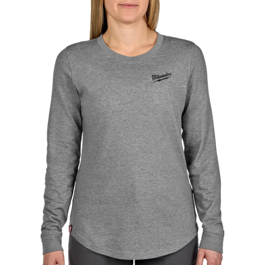 Milwaukee Women's FREEFLEX Hybrid Tee - Long Sleeve Gray 2X F552G-2X