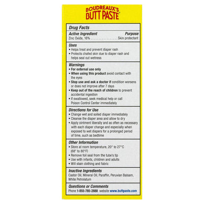 Boudreaux's Original Butt Paste Diaper Rash Treatment, Scented, tube