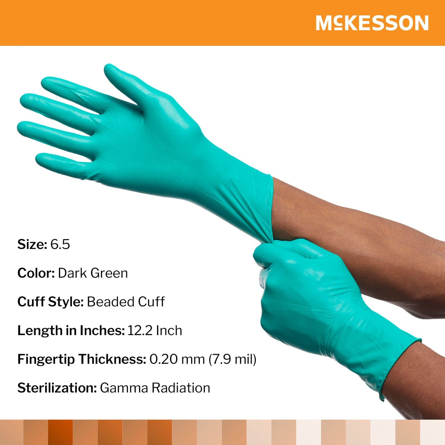 Sterile McKesson Perry® Performance Plus Polychloroprene Surgical Gloves, Dark Green - view 2