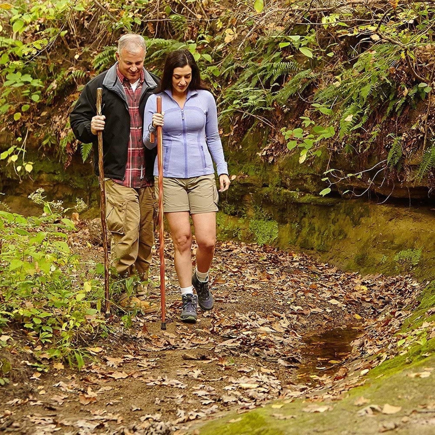 Brazos™ Twisted Oak Hitchhiker Handcrafted Walking Stick, 58-Inch, Tan