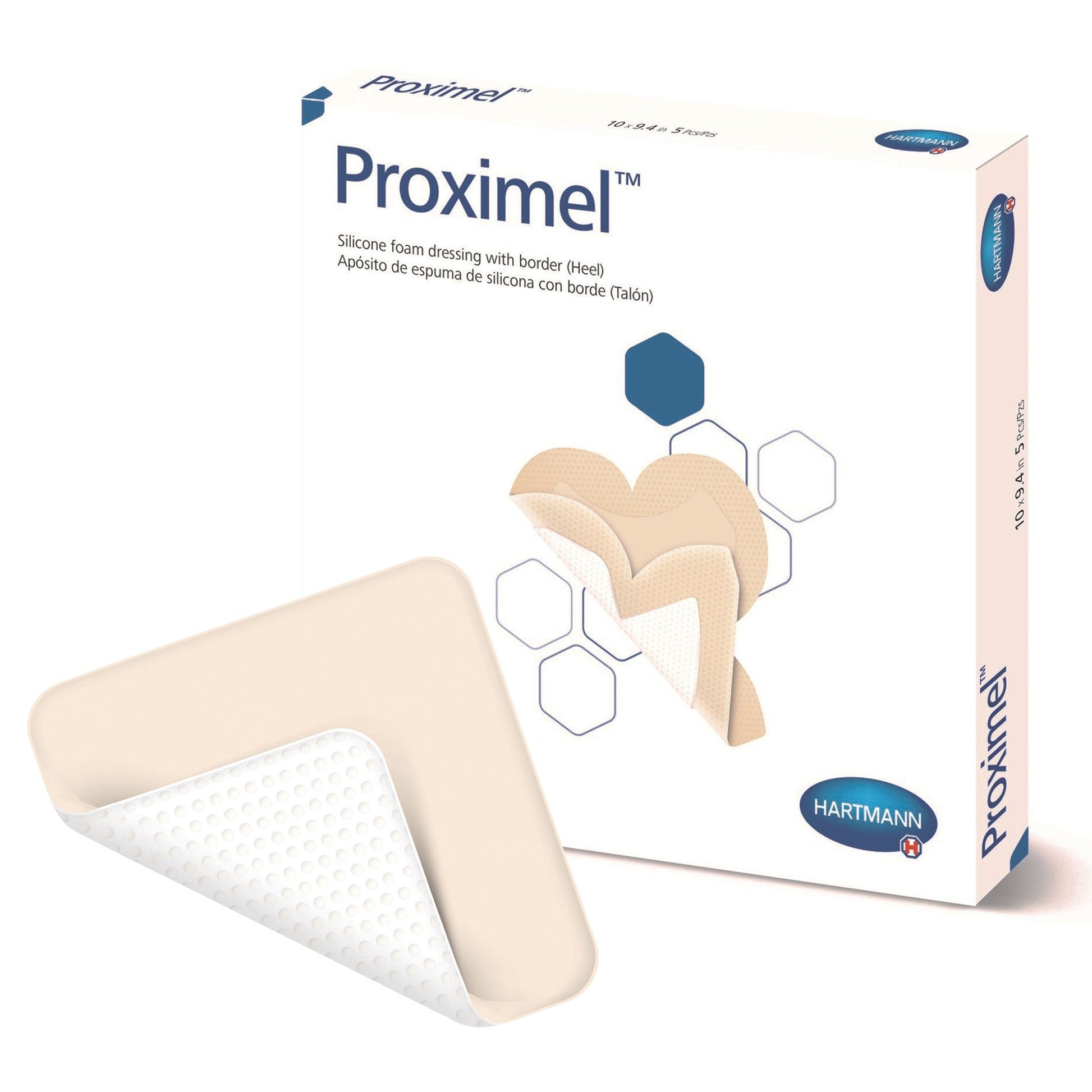 Proximel Foam Dressing With Border Waterproof Film Backing Silicone Adhesive Heel