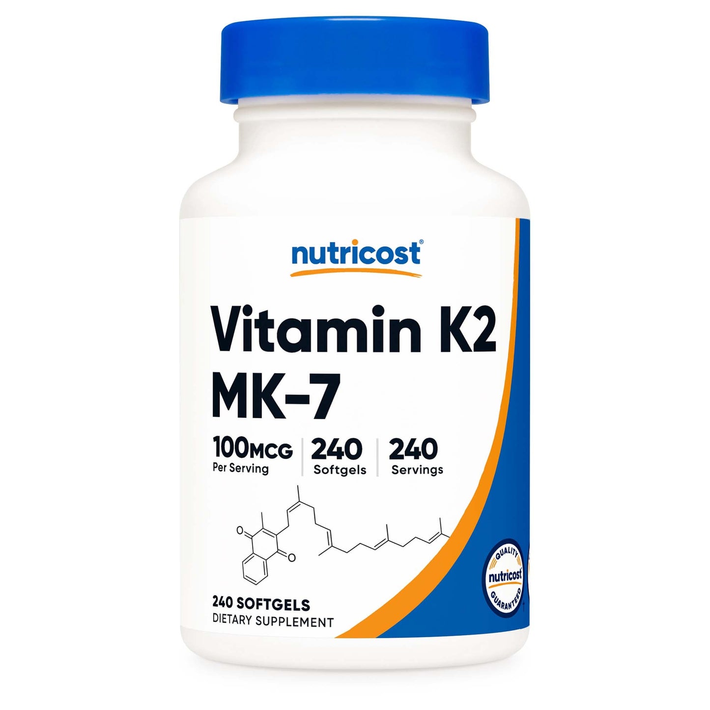 nutricost Dietary Supplement Vitamin K2 MK-7 100 mcg Strength Softgel