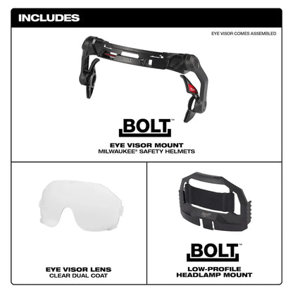 Milwaukee BOLT Eye Visor - Clear Dual Coat Lens (Compatible with Safety Helmets) 48-73-1411