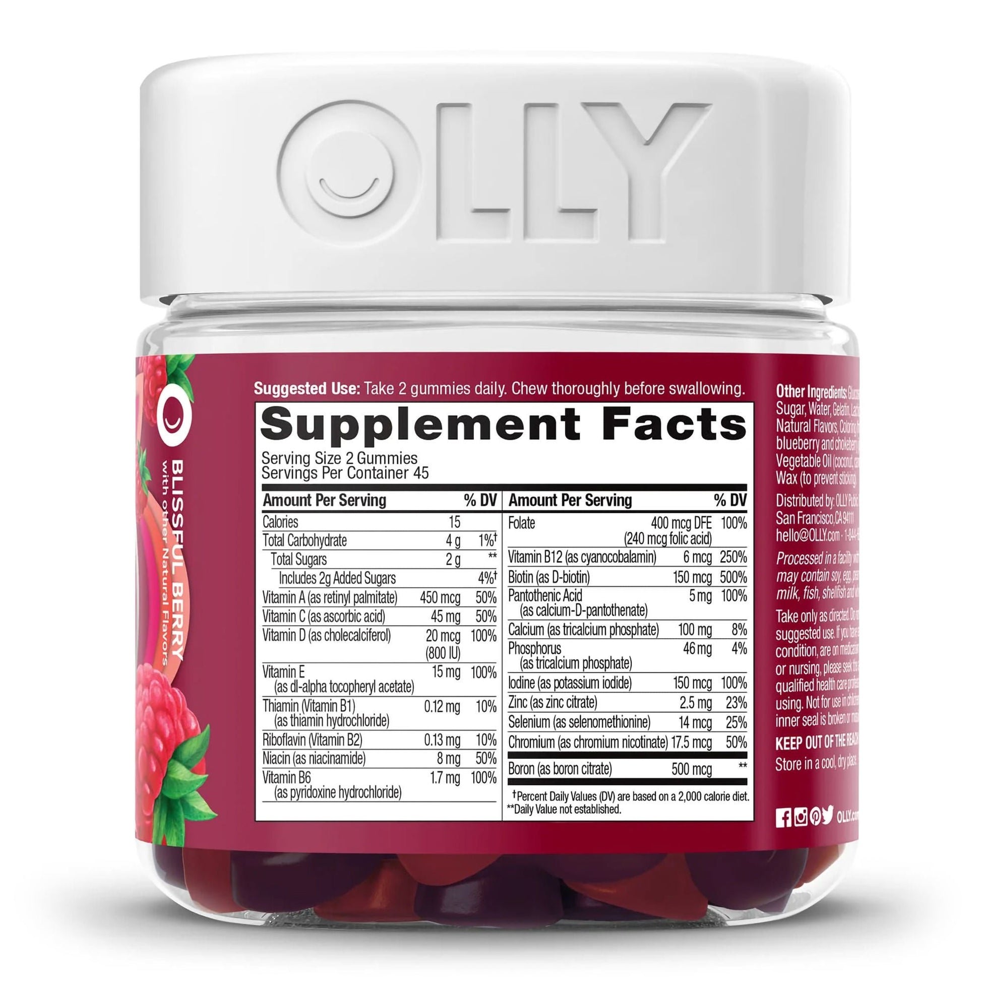 Olly The Perfect Women's Multi Gummies, Blissful Berry