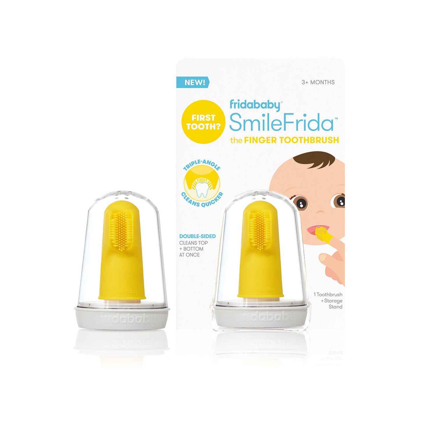 frida baby SmileFrida Finger Toothbrush Yellow Ages 3 Months and Up