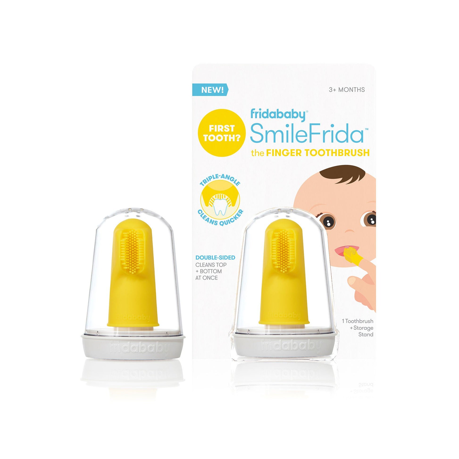 frida baby SmileFrida Finger Toothbrush Yellow Ages 3 Months and Up