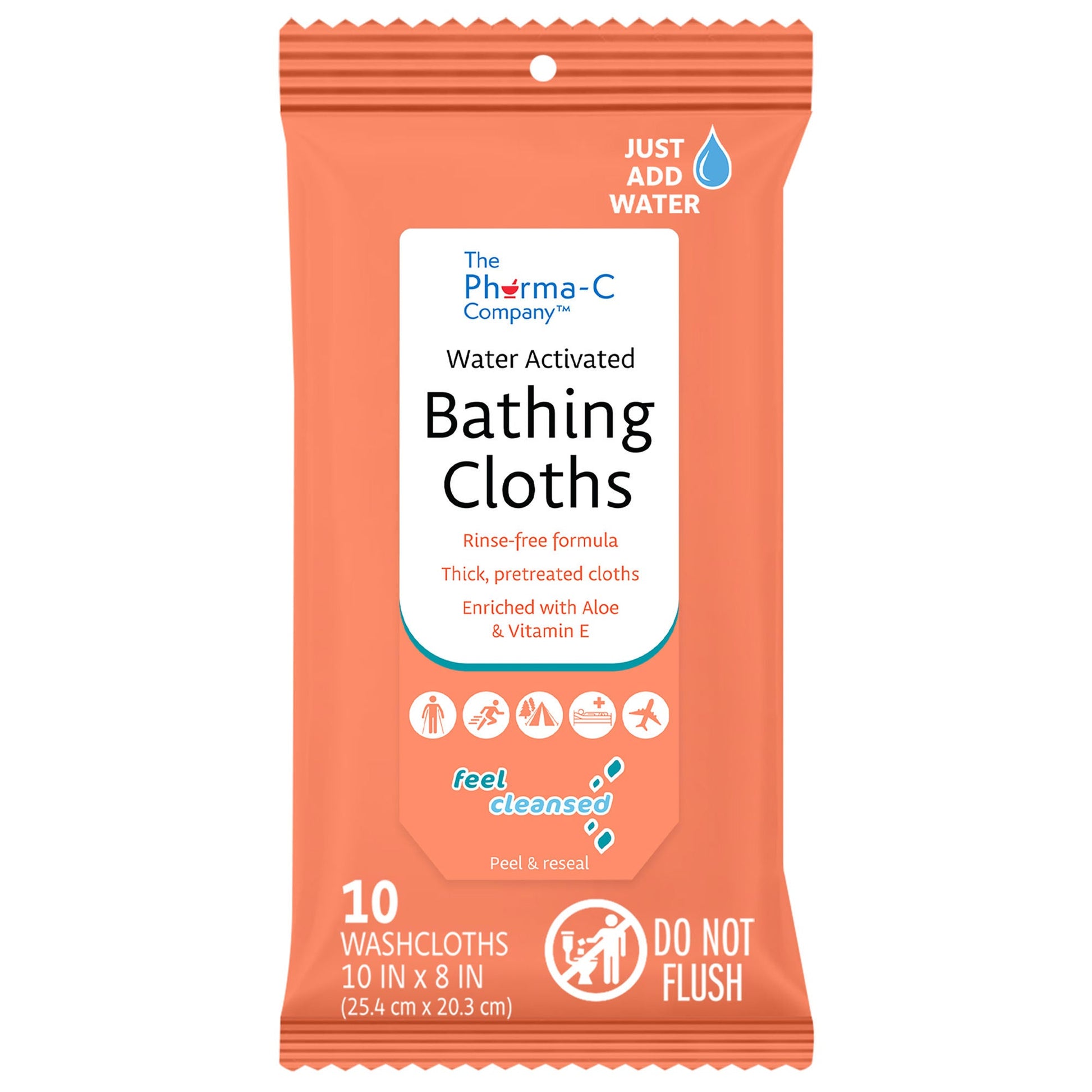 The Pharma-C Company Rinse-Free Bath Wipe Soft Pack Light Scent