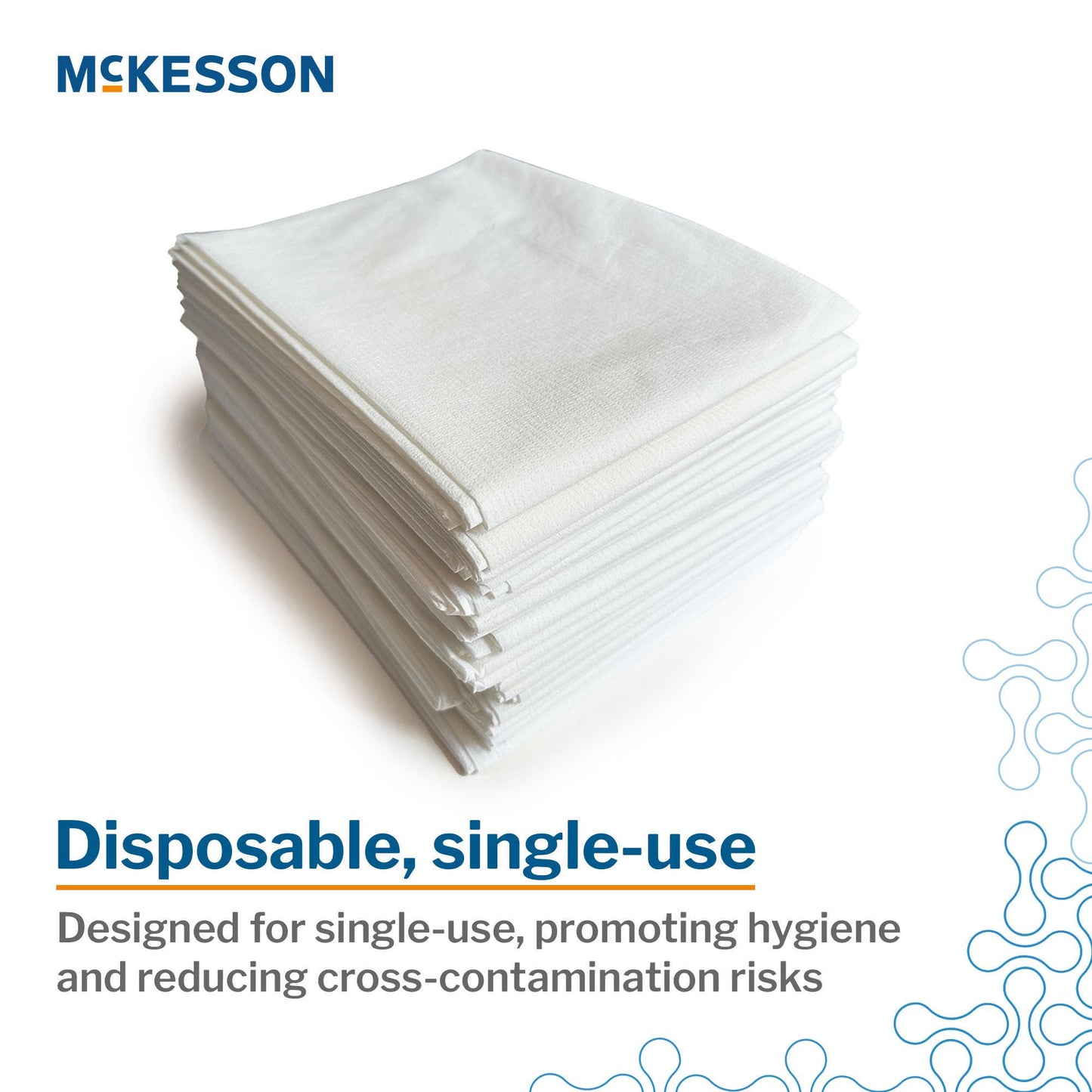 McKesson Pillowcase, Disposable, Standard, White, Tissue/Poly