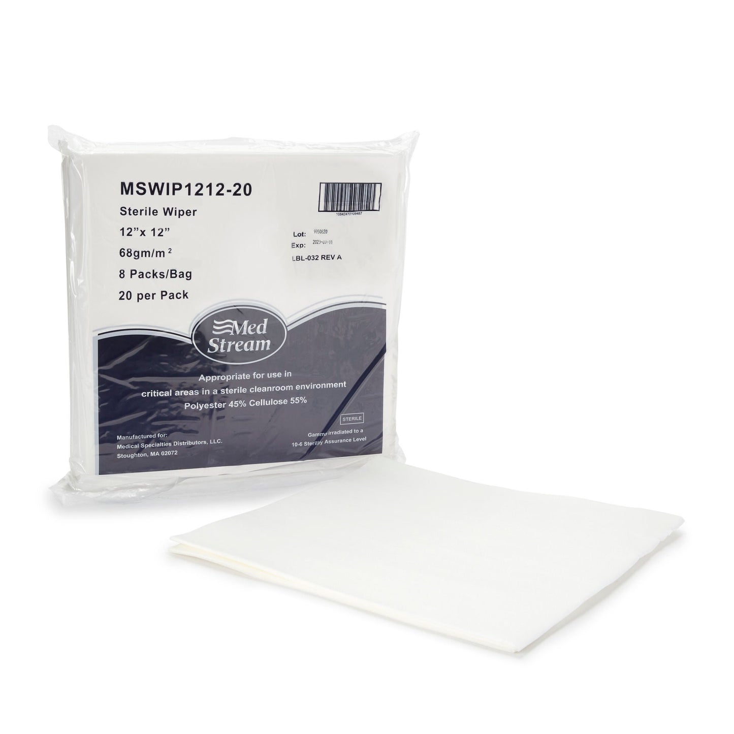 McKesson Cleanroom Wipe ISO Class 5, White, Sterile, Disposable