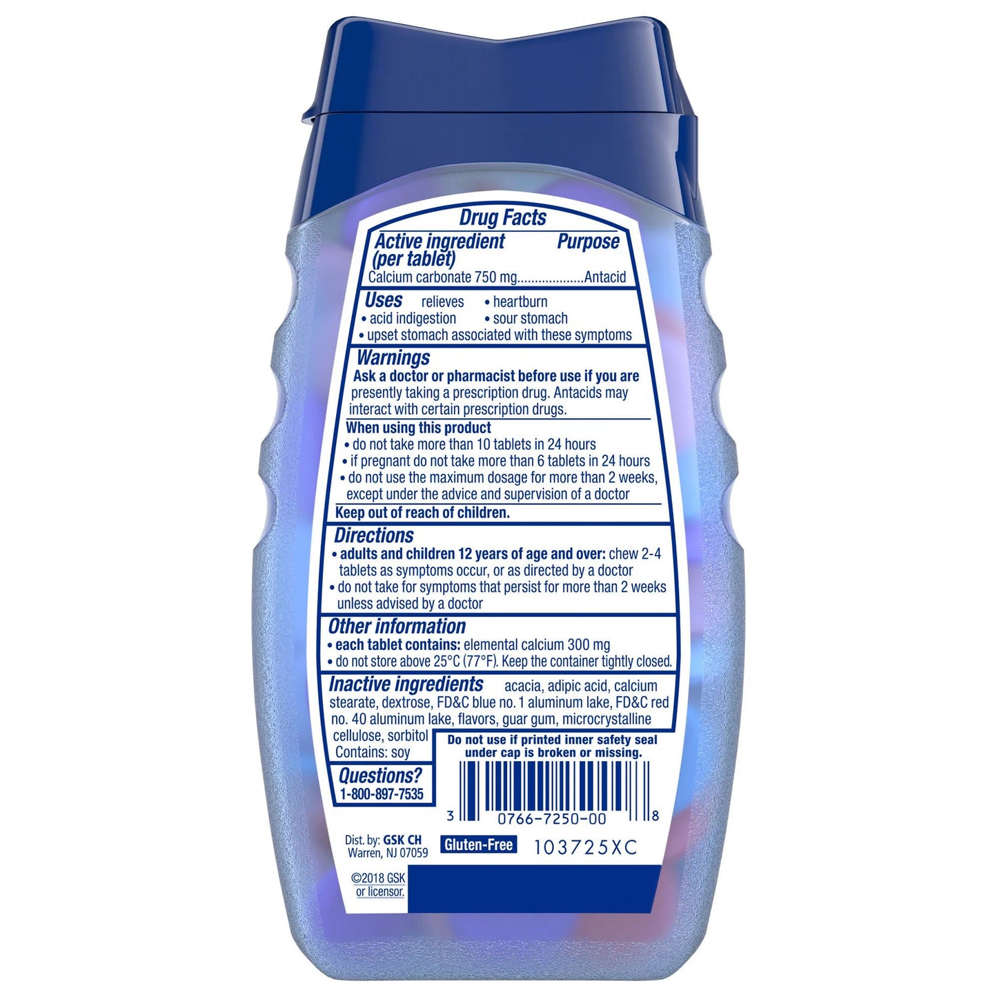 Tums Extra Strength 750 Antacid Smoothies, Assorted Berries