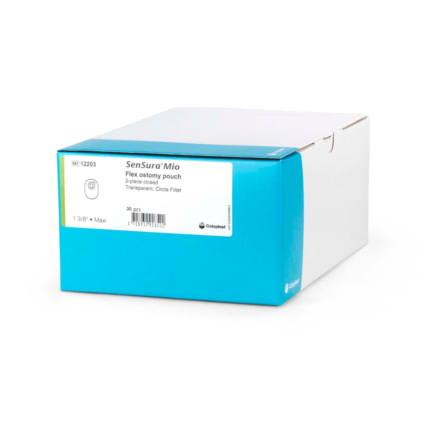 SenSura® Mio Flex Two-Piece Transparent Ostomy Pouch, Green Match