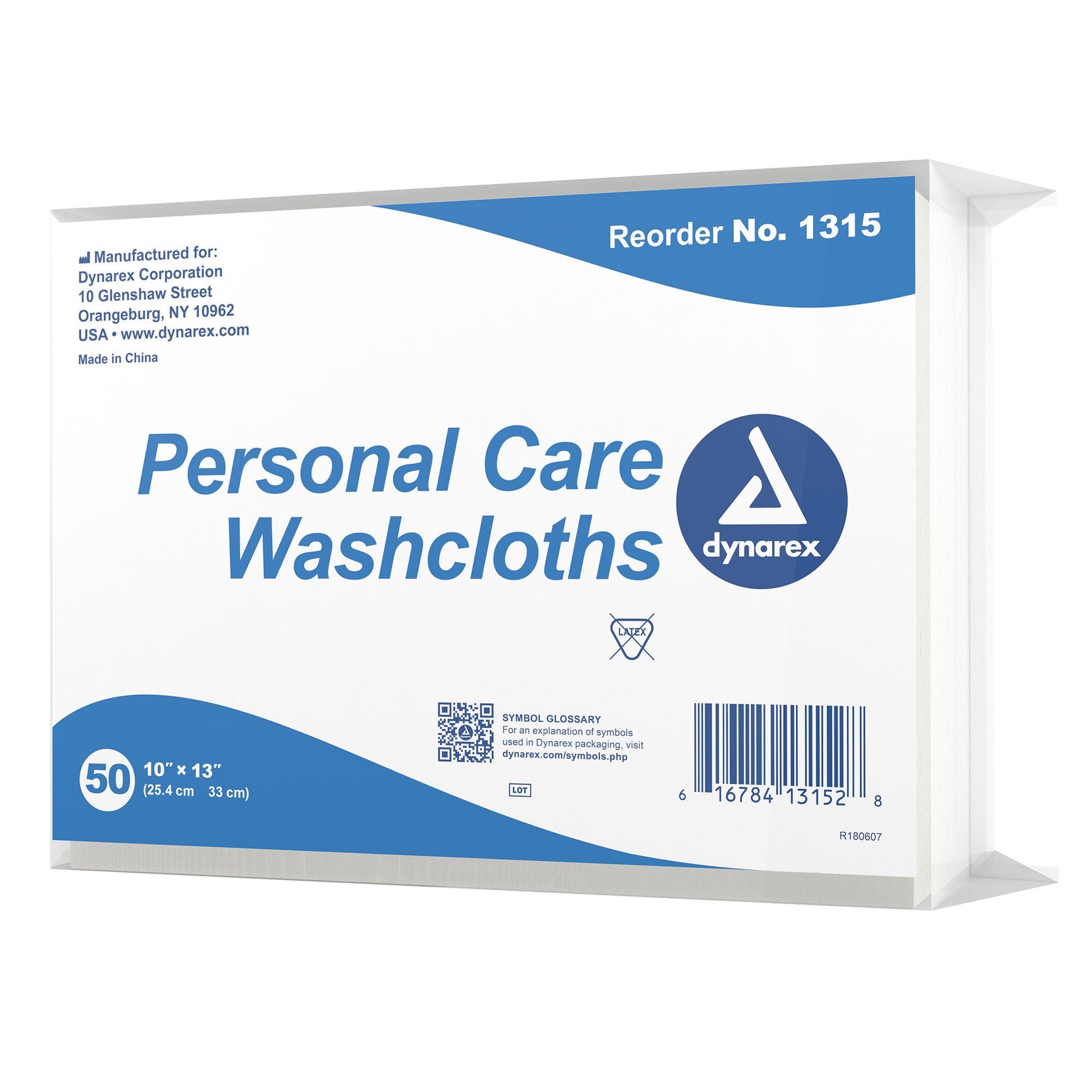 dynarex® Personal Care Washcloth, Disposable