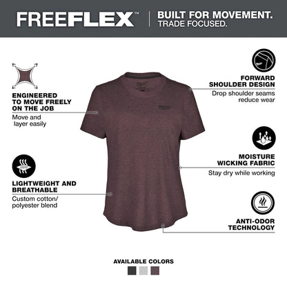 Milwaukee Women's FREEFLEX Hybrid Tee - Short Sleeve Purple L F452P