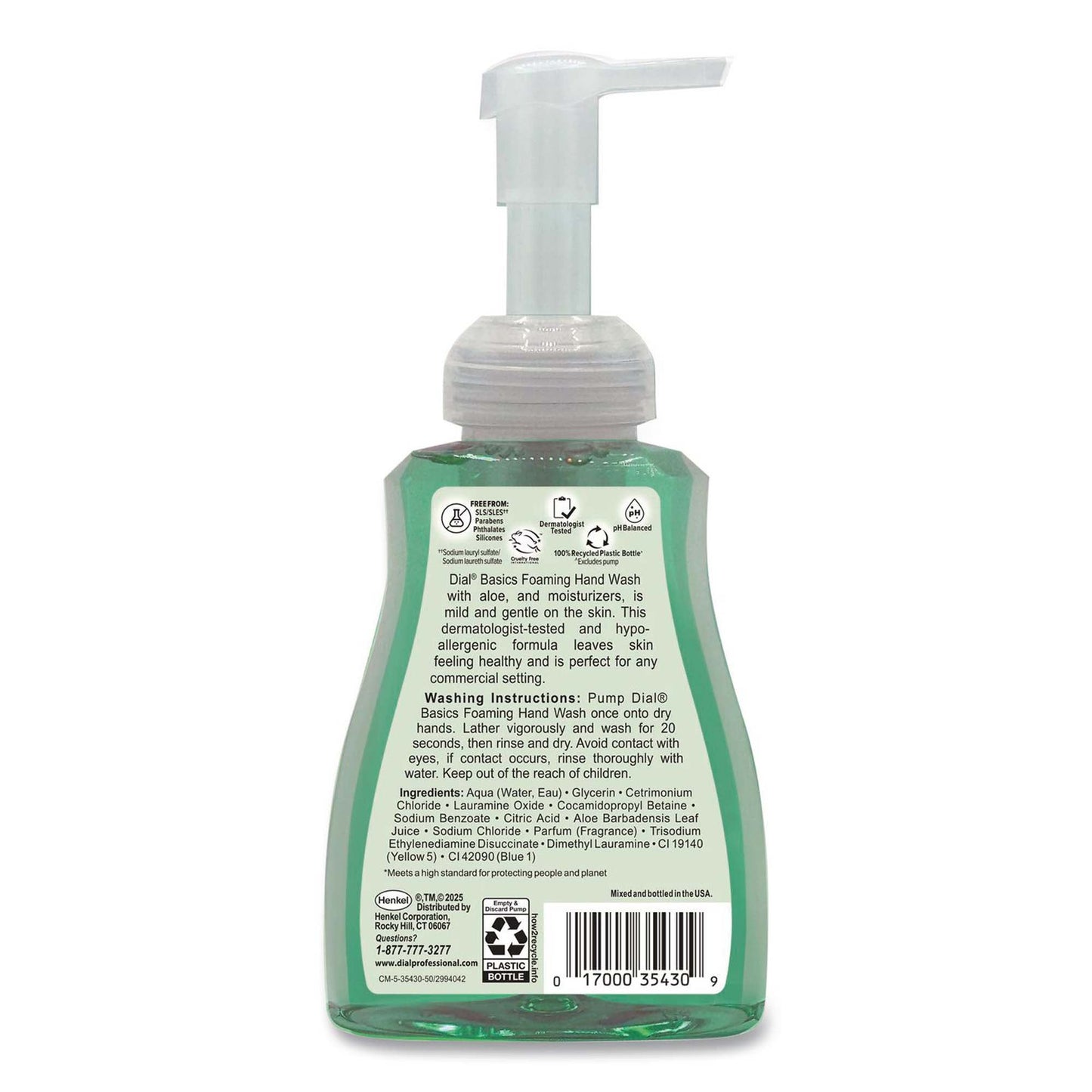 Dial Professional Basics + Aloe Soap Foaming Pump Bottle Floral Scent