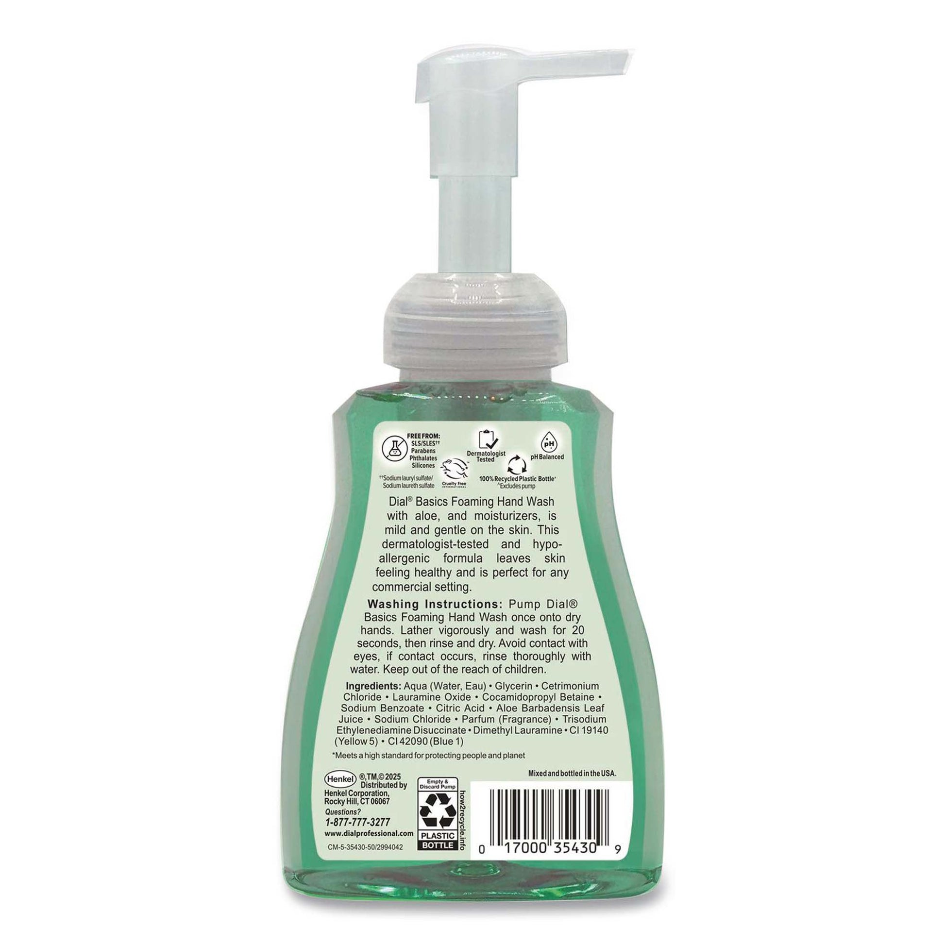 Dial Professional Basics + Aloe Soap Foaming Pump Bottle Floral Scent