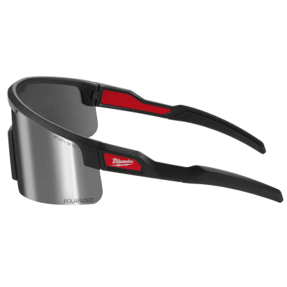 Milwaukee Polarized Wrap Around Safety Glasses - Silver Mirrored Dual Coat Lenses 48-73-2503