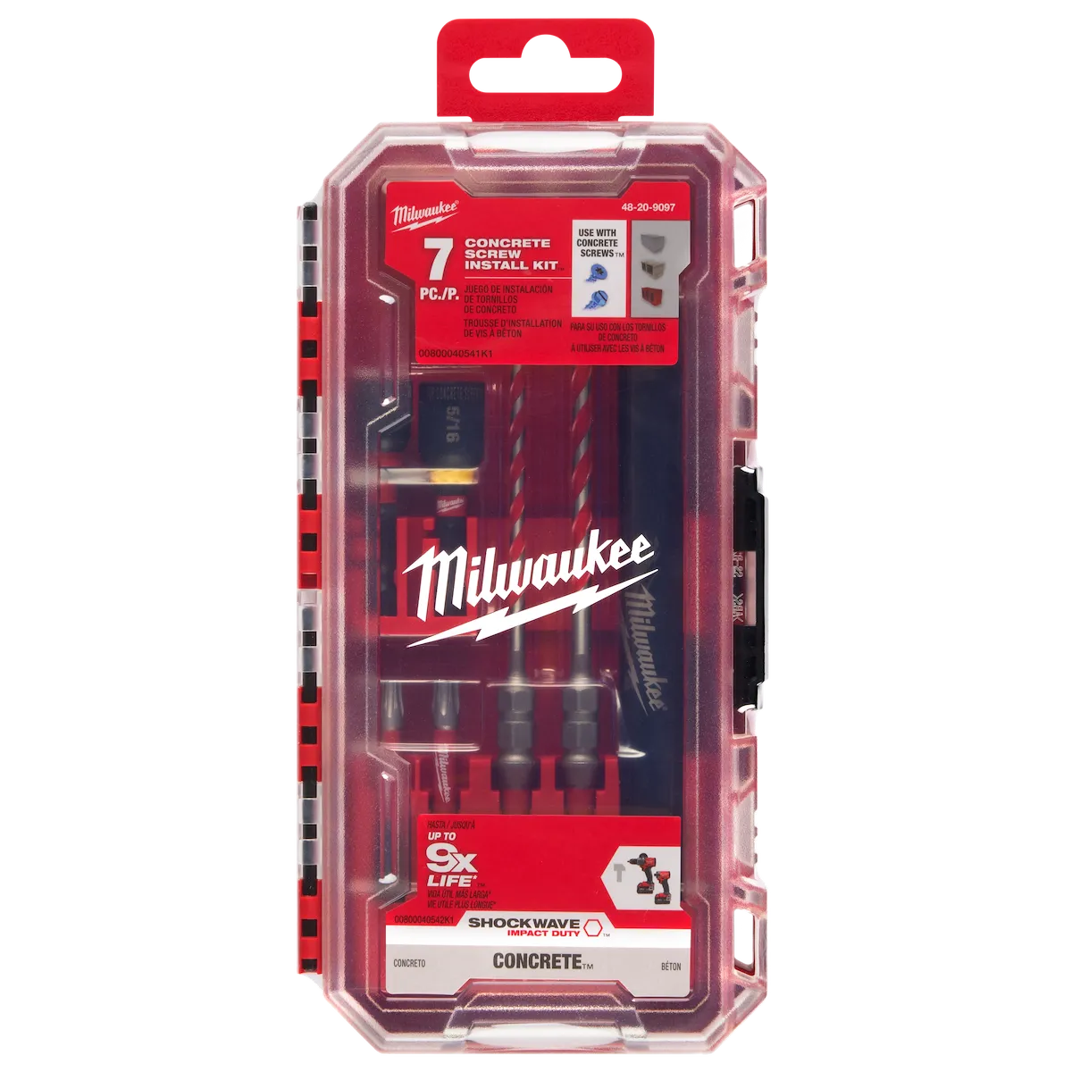 Milwaukee 7PC SHOCKWAVE Impact Duty Carbide Hammer Drill Bit Concrete Screw Install Set 48-20-9096