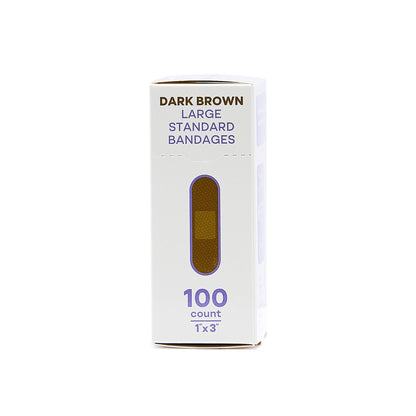Tru-Colour Skin Tone Shade Fabric Bandage Adhesive Strip, Dark Brown