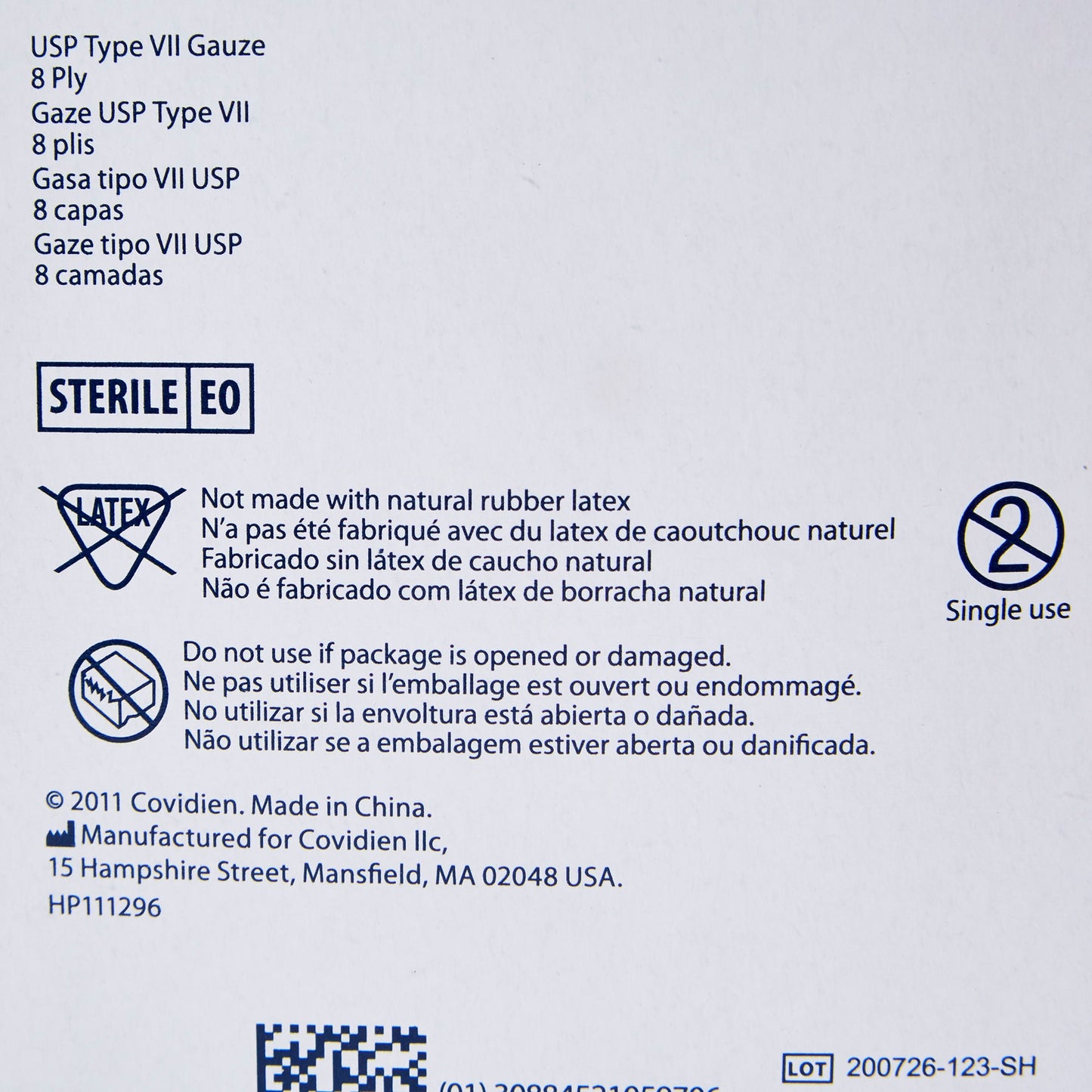 Dermacea™ Sterile USP Type VII Gauze Sponge, Eight-Ply