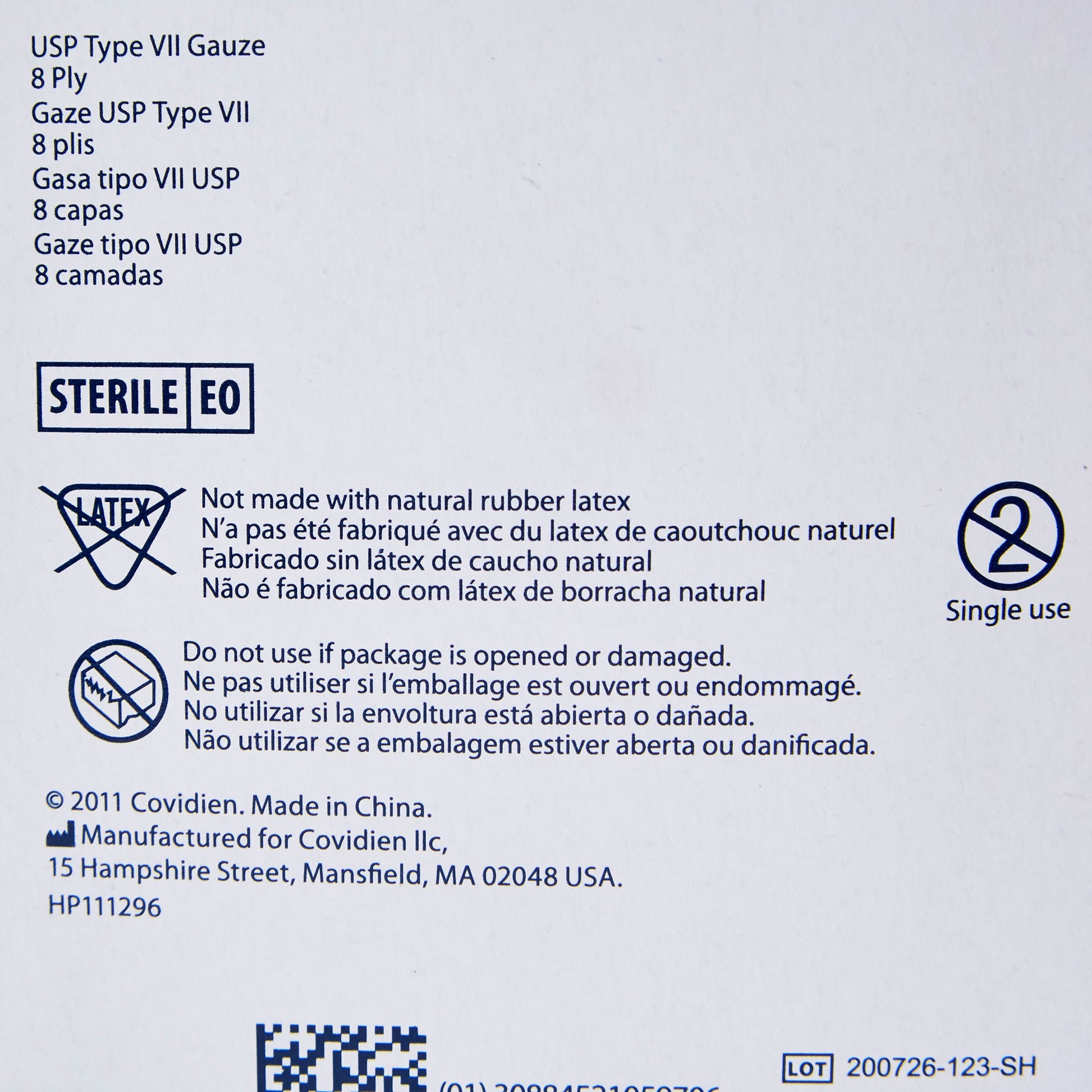 Dermacea™ Sterile USP Type VII Gauze Sponge, Eight-Ply