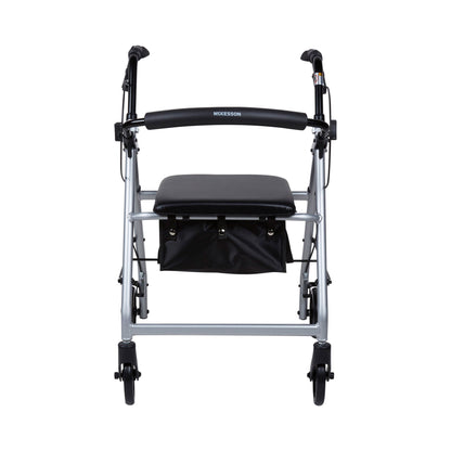 McKesson Folding Aluminum Four-Wheel Rollator, Silver
