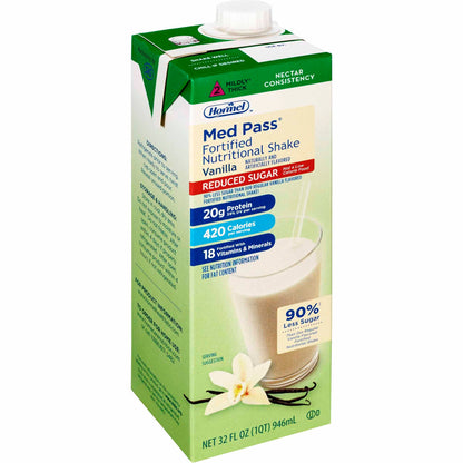 Med Pass® Reduced Sugar Vanilla Fortified Nutritional Shake, carton