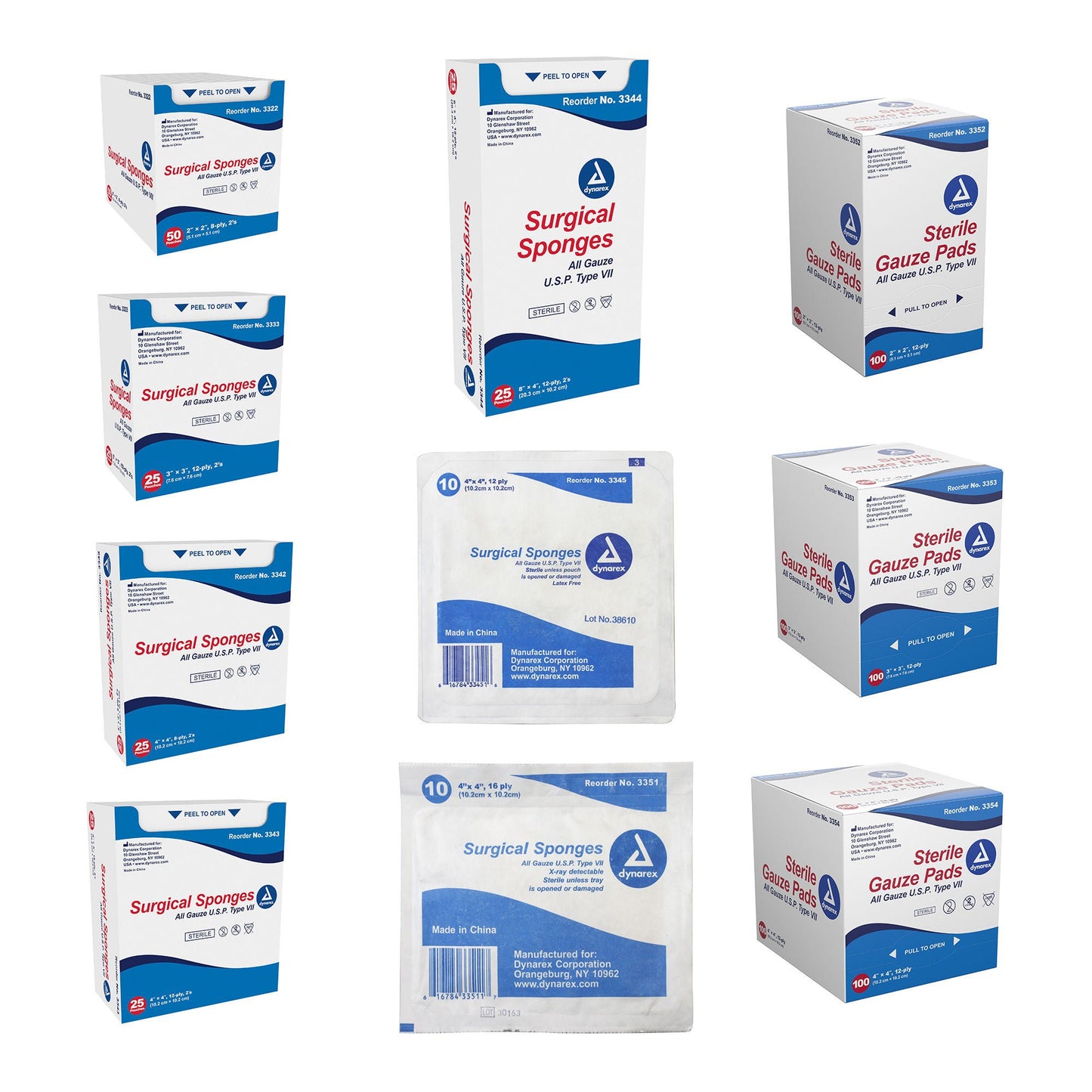 dynarex® Sterile Gauze Sponge, Eight-Ply