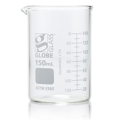 Glass Beakers, Low Form Griffin, Dual Graduations, ASTM E960 — 20 mL to 4000 mL, 1–12/Box | Globe Scientific