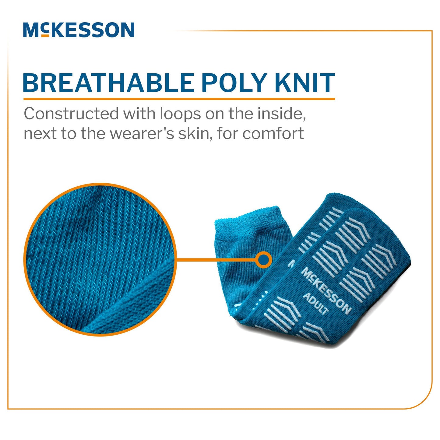 McKesson Slipper Socks, Double Tread, Adult, Teal