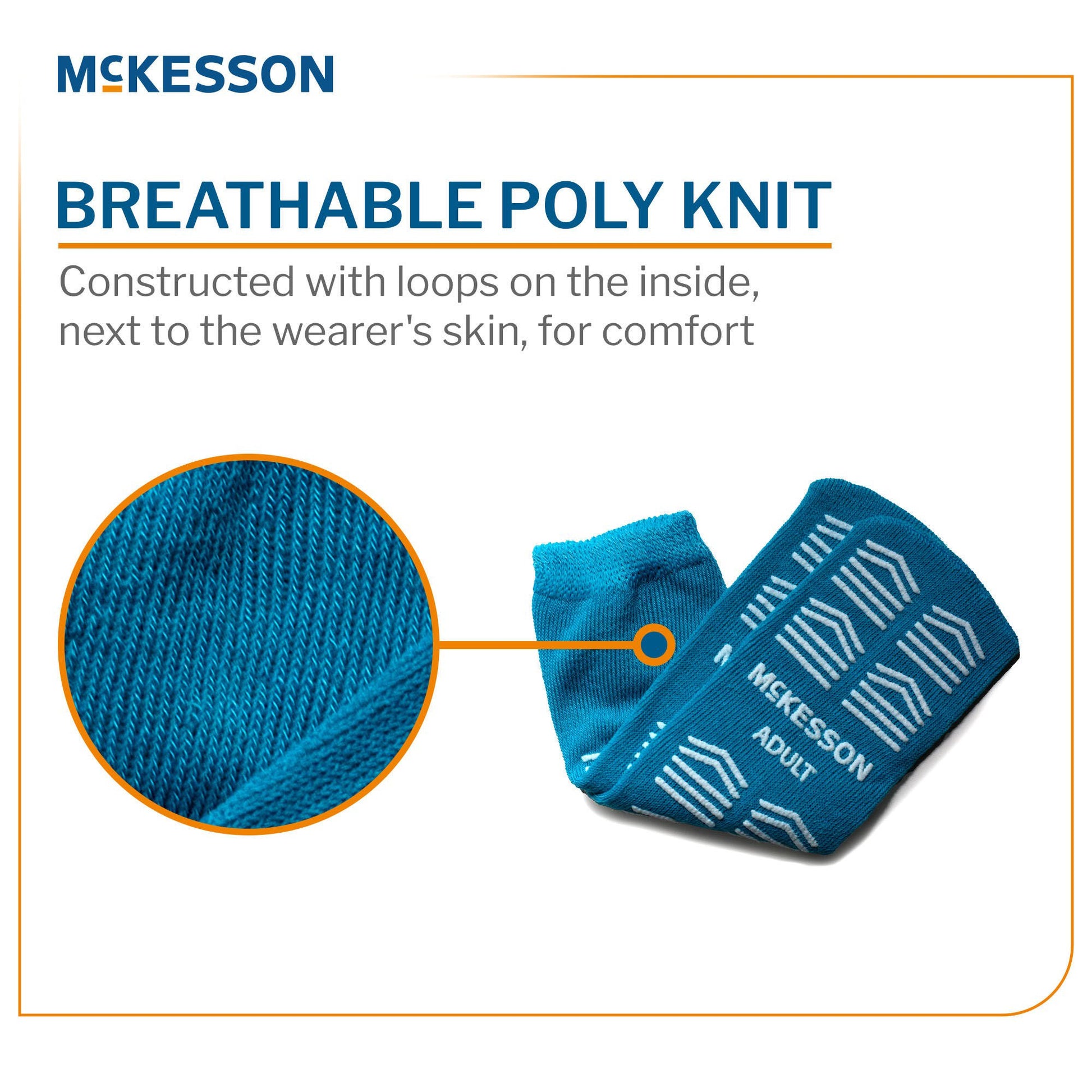 McKesson Slipper Socks, Double Tread, Adult, Teal