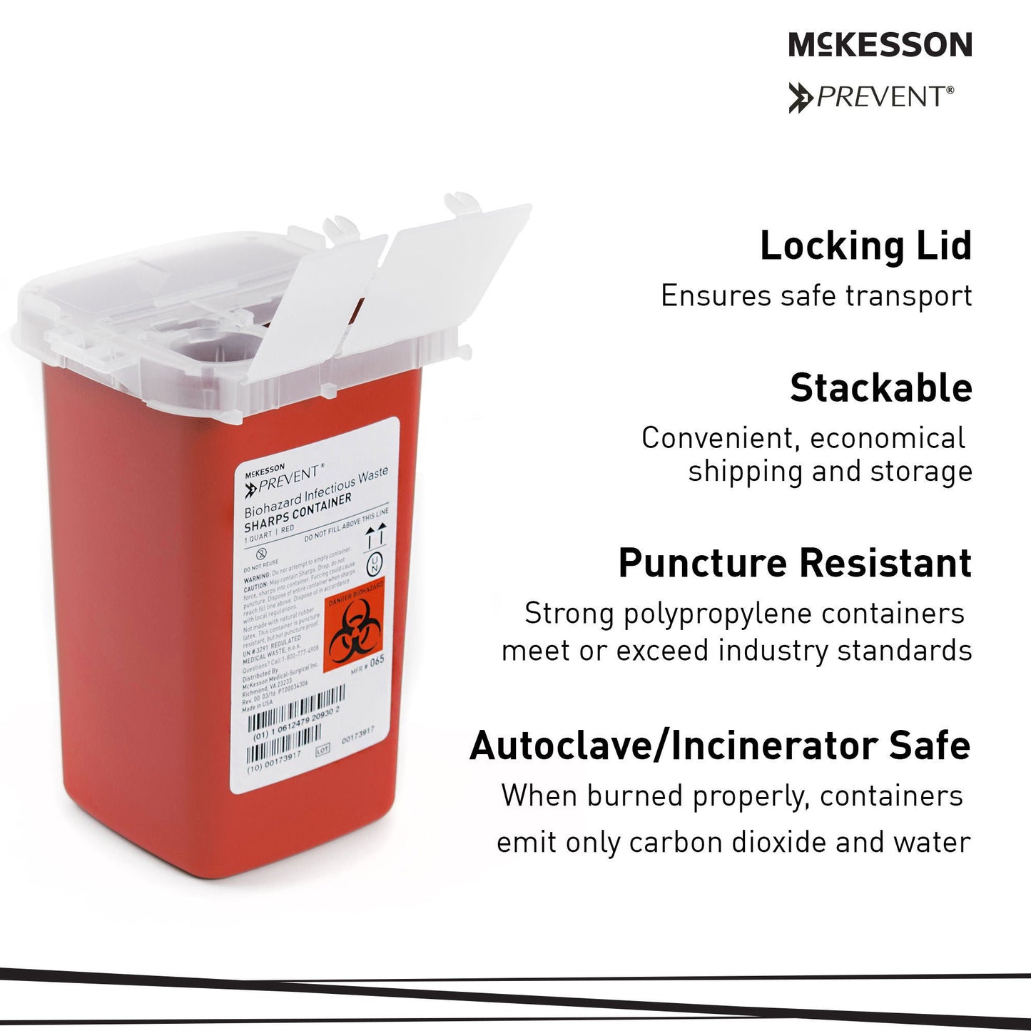 McKesson Prevent® Sharps Container, 1 Quart