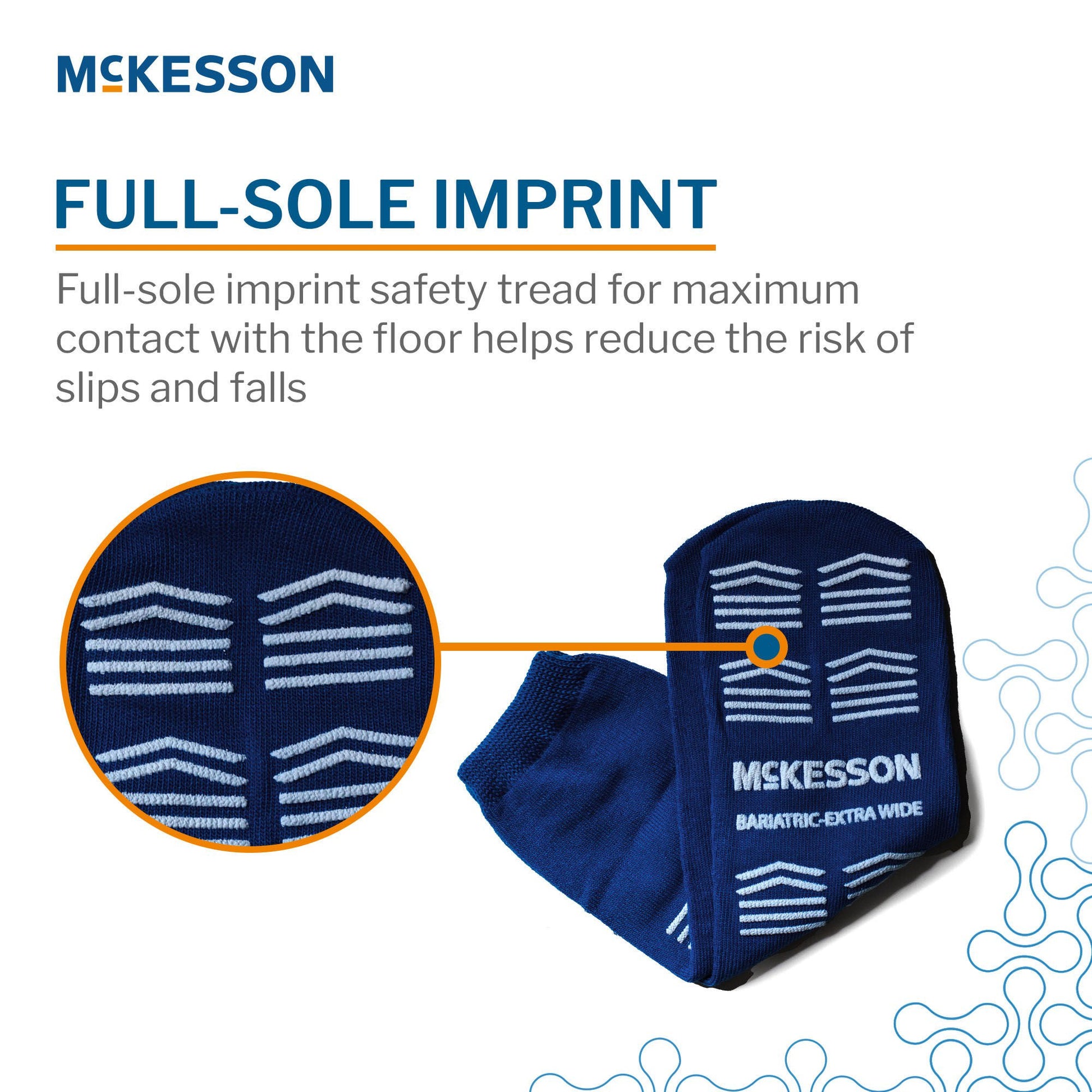 McKesson Slipper Socks, Single Tread, Bariatric, Kingfisher Blue