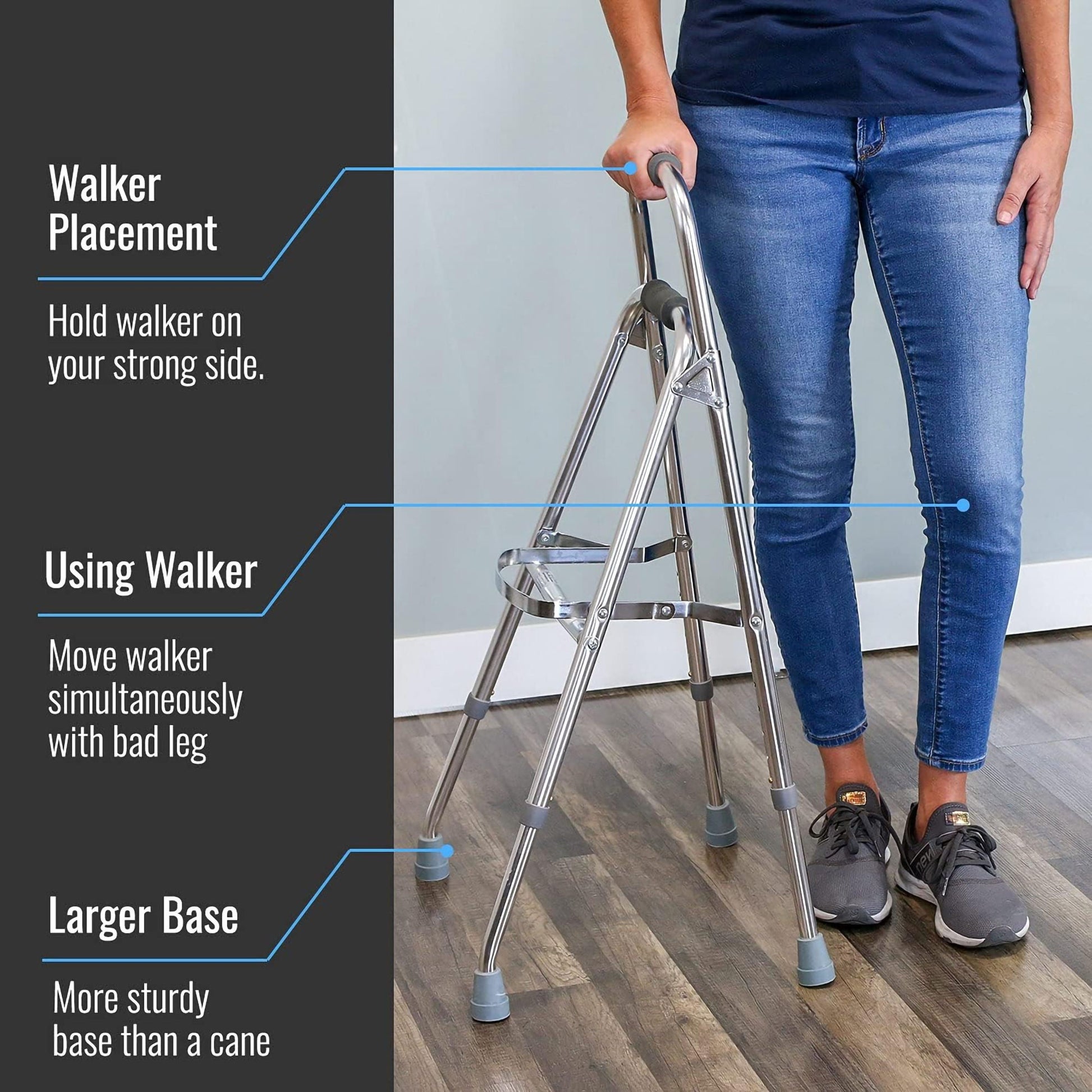 DMI® Folding Walker, Silver