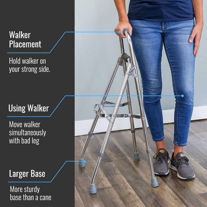 DMI® Folding Walker, Silver