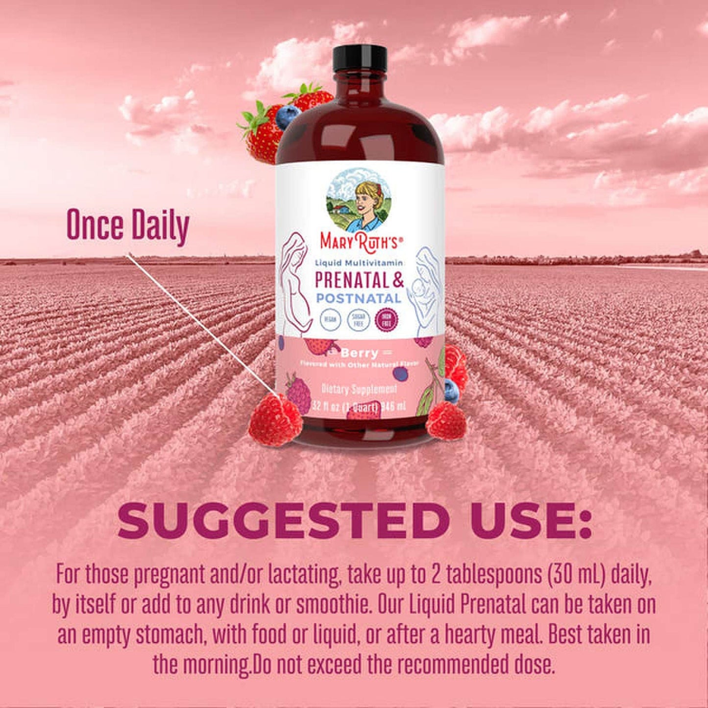 Mary Ruth's® Prenatal & Postnatal Liquid Multivitamin Liquid, Berry Flavor