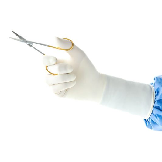 Surgical Glove ENCORE® Perry® Style 42® PF Size 6.5 50 Pairs per Box Sterile Latex Standard Cuff Length Micro-Textured N