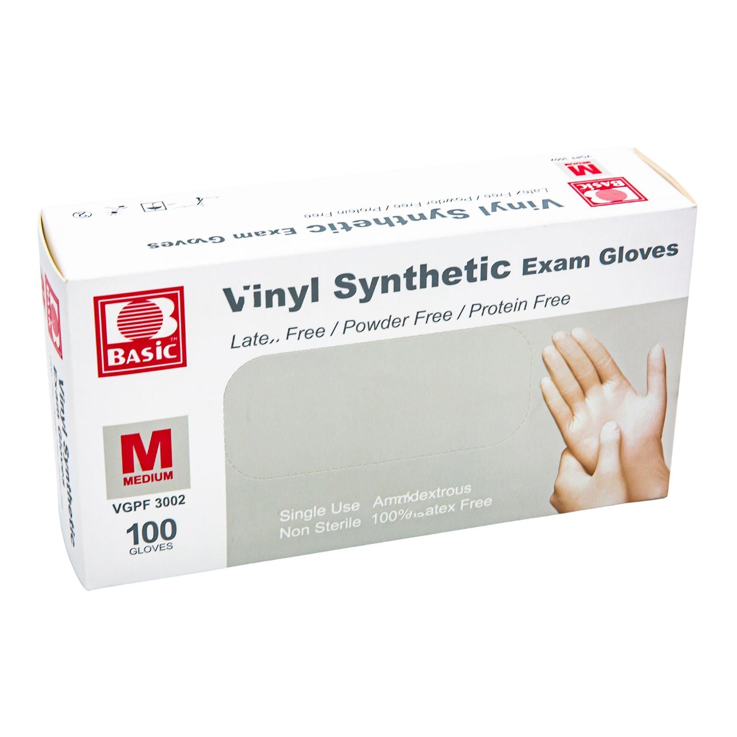 Basic® Vinyl Exam Gloves, White