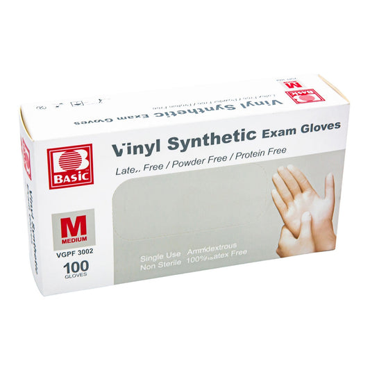Basic® Vinyl Exam Gloves, White