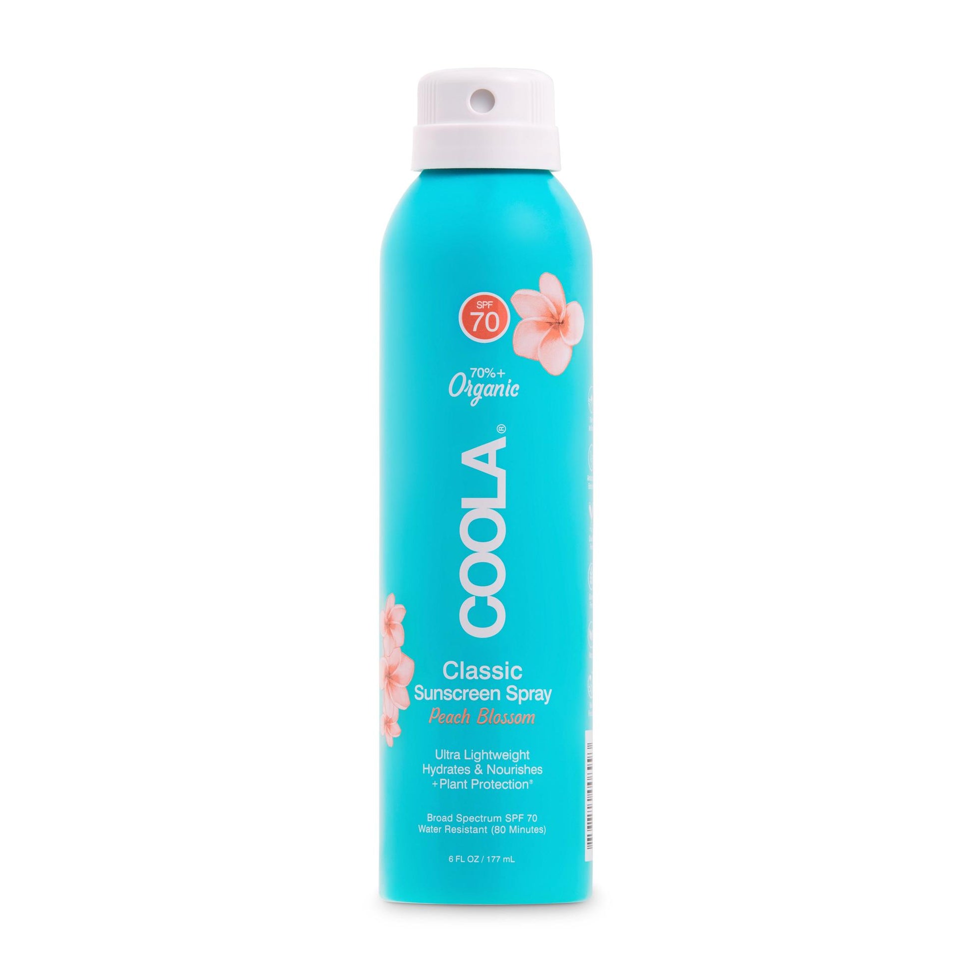 Coola® Clear Body Sunscreen Spray SPF 70 Peach Blossom Scent, Can