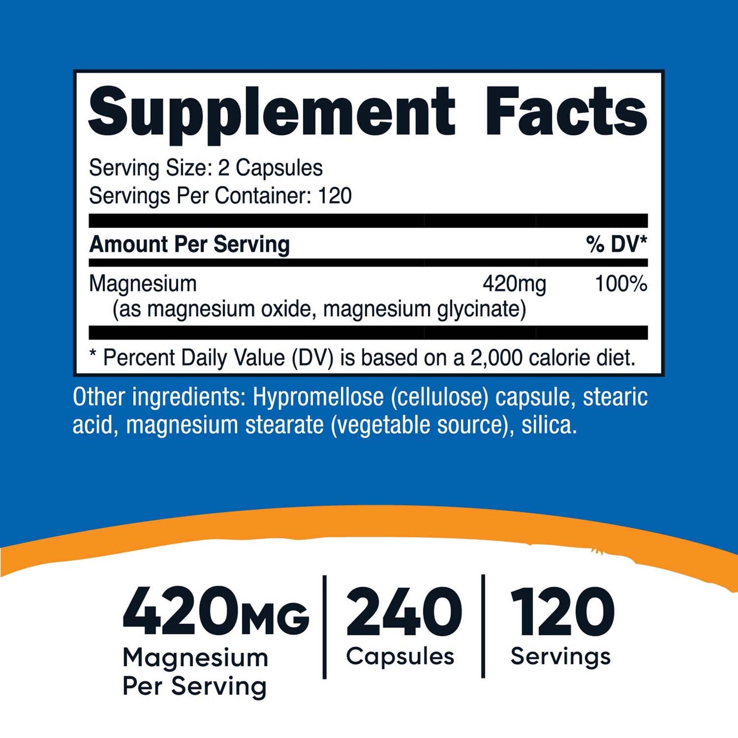 nutricost Dietary Supplement Magnesium Citrate 420 mg Strength Capsule