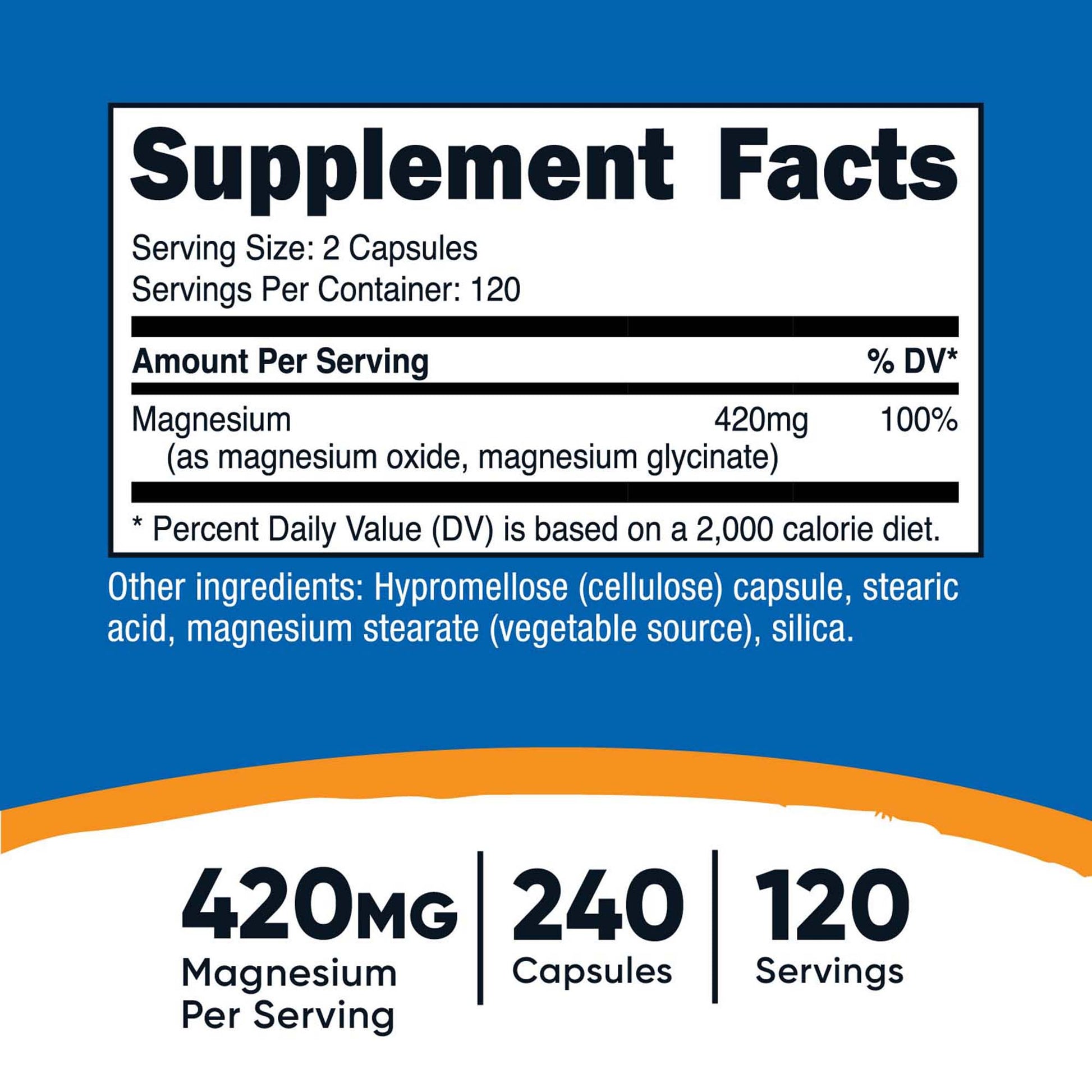 nutricost Dietary Supplement Magnesium Citrate 420 mg Strength Capsule