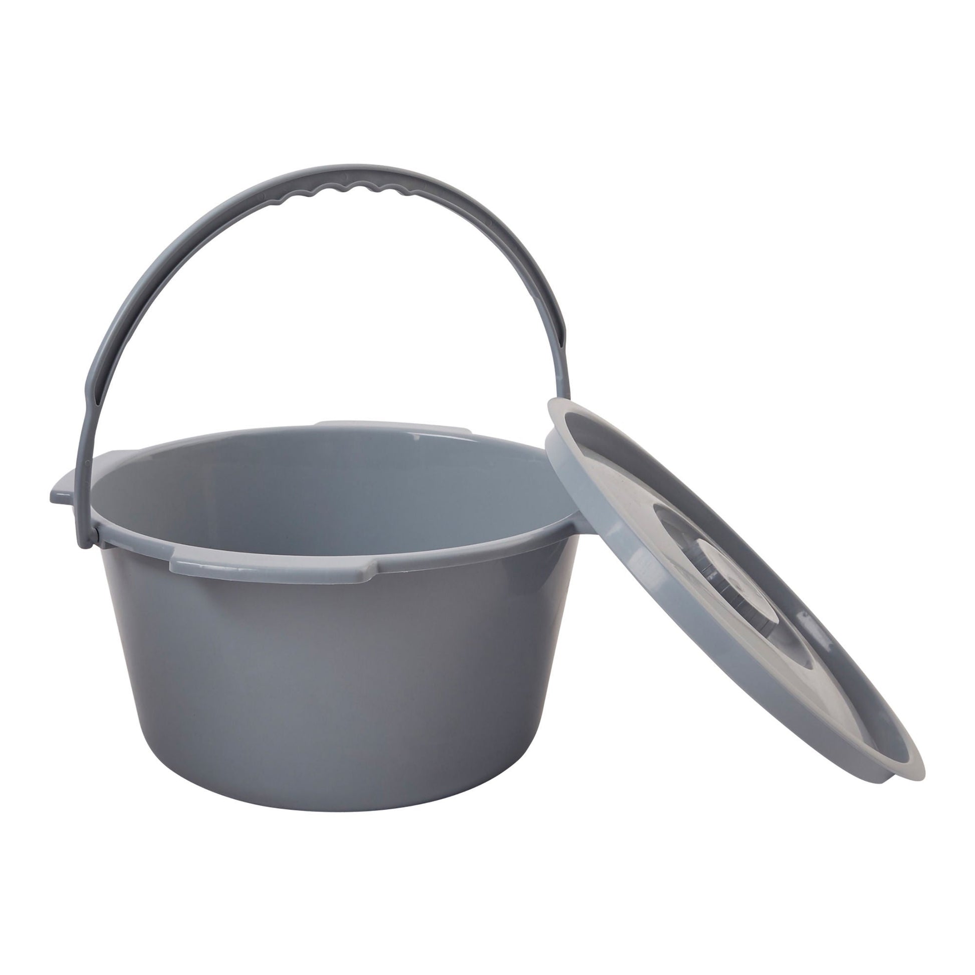 McKesson Commode Bucket With Metal Handle And Cover, Gray
