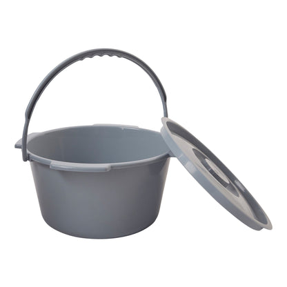 McKesson Commode Bucket With Metal Handle And Cover, Gray