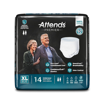 Attends® Premier Underwear, Heavy Absorbency, 58 – 68 Inch Waist/Hip