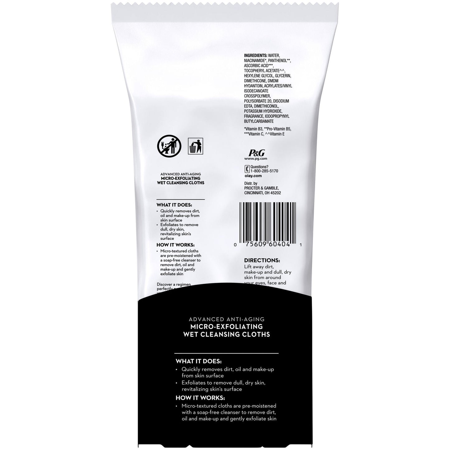 Olay Regenerist Facial Cleanser Wipe Soft Pack Scented