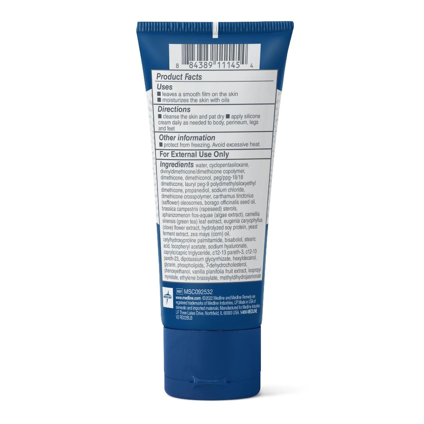Medline Remedy Clinical Prevent Hand and Body Moisturizer Tube Vanilla Scent Cream CHG Compatible