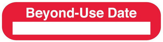 UAL Pre-Printed Label Auxiliary Label Red Paper BEYOND USE DATE White Quality Control Label