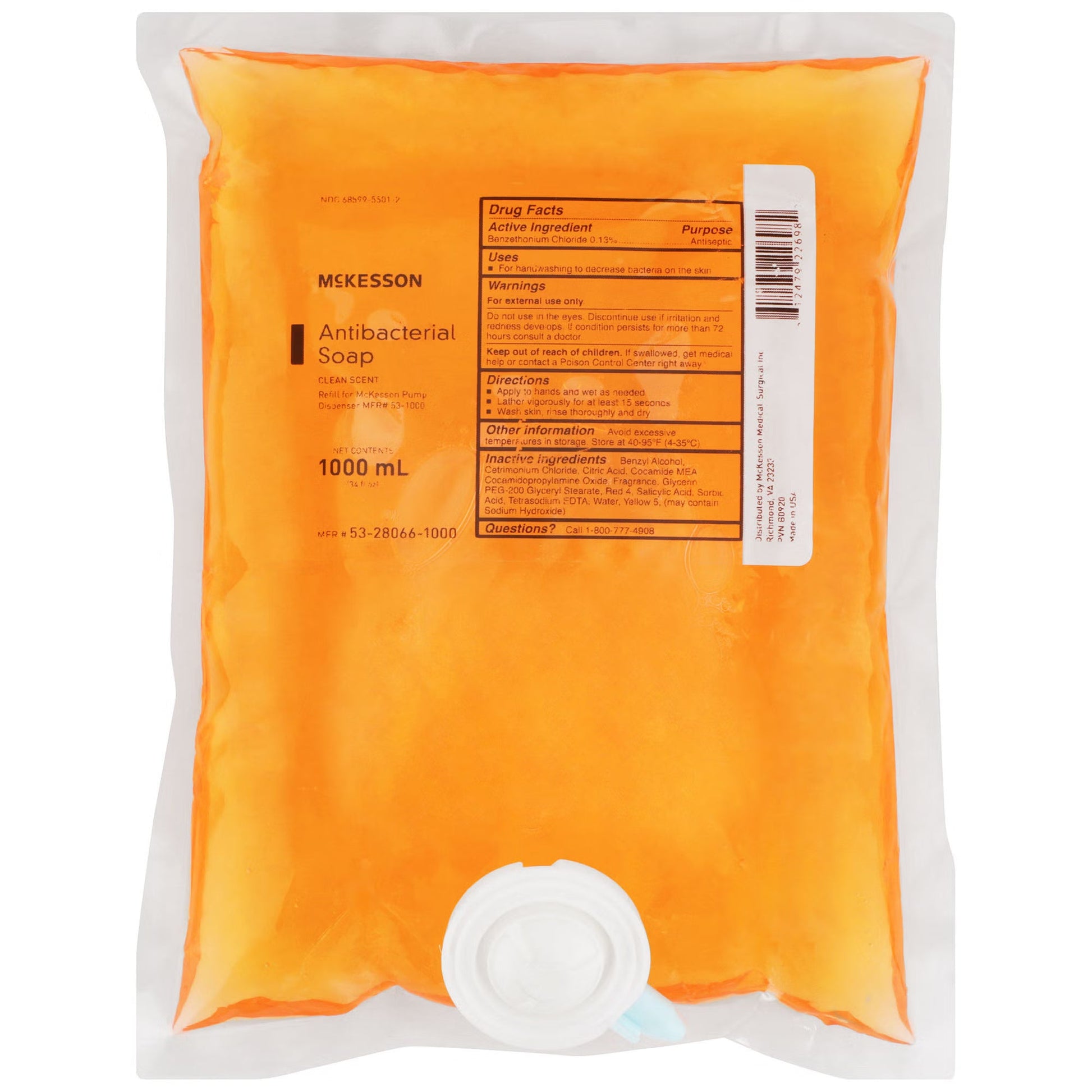 McKesson Clean Scent Antibacterial Soap, Refill Bag
